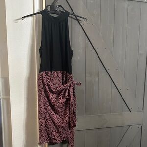 Cupshe Black and Pink Midi Dress